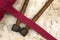 Dark Pink Cranberry Fancy Ottoman Stripe Cotton Tape Trim Strap 1 inch width 3 yards ATN00374